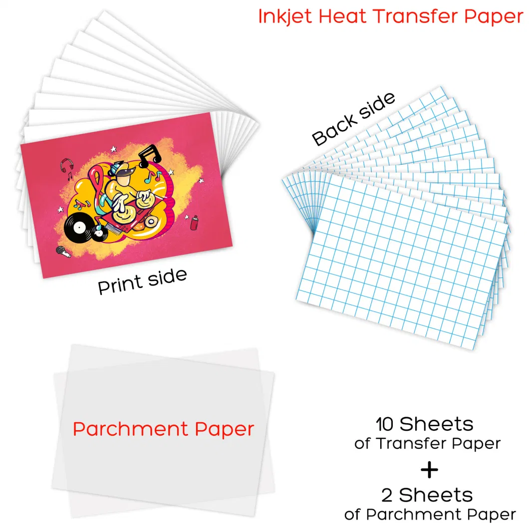 L&C Tshirt Heat Transfer Paper Transfer Paper 8X11 T Shirt Print Transfer Paper for Inkjet Printer