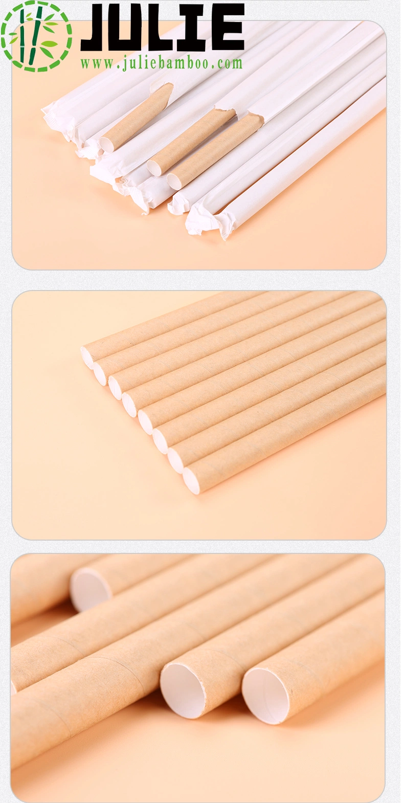 Food Grade High Quality Biodegradable Eco-Friendly Healthy Kraft Paper Straws for Drinking