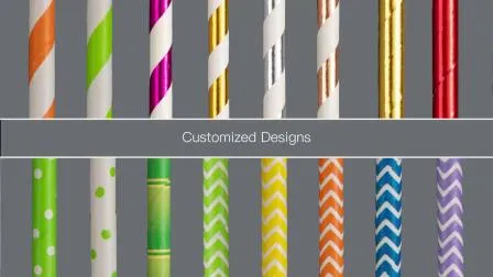 Paille en papier marguerite rose biodégradable jetable de fête